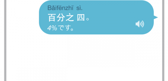 今日のひとこと中国語会話「何％ですか。」